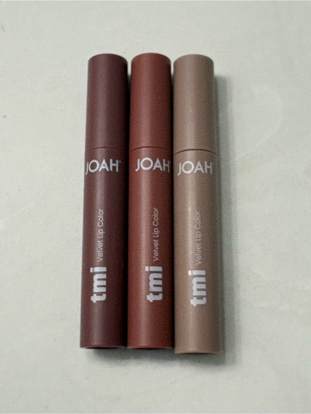 NEW Joah TMI Velvet Lip Color Set of 3 Messy Hair Walk of Shame WYD? KBeauty